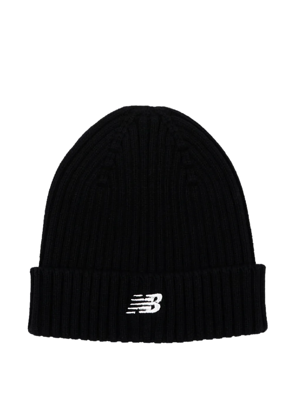 New Balance Kids logo-embroidered ribbed beanie hat - Nero