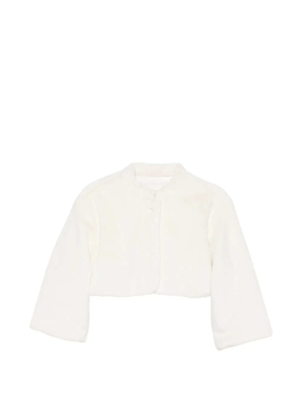 Il Gufo faux-fur cropped jacket Wit