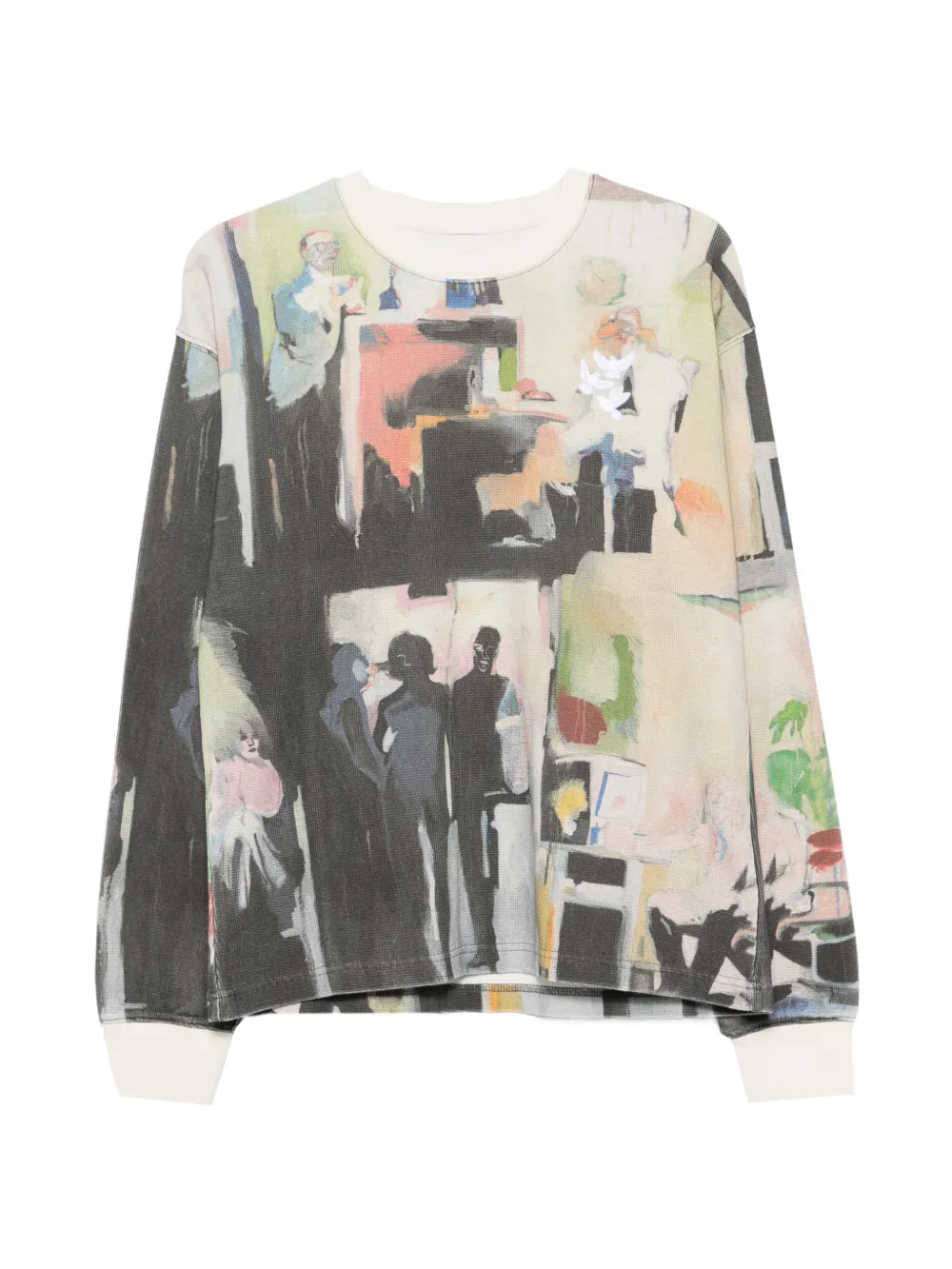 KidSuper graphic-print waffle-knit sweater - Tons neutres KidSuper graphic-print waffle-knit sweater - Tons neutres