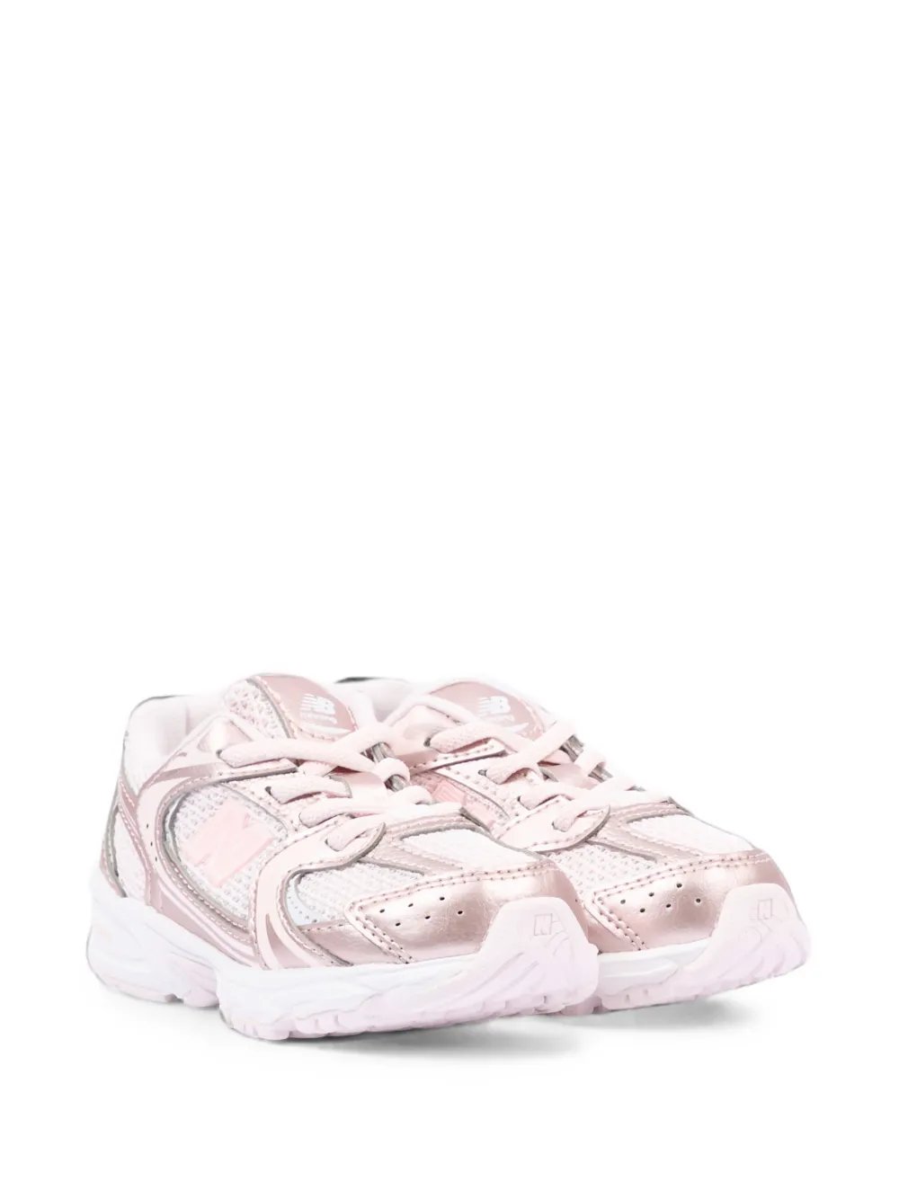 New Balance Kids metallic-effect mesh sneakers - Rosa