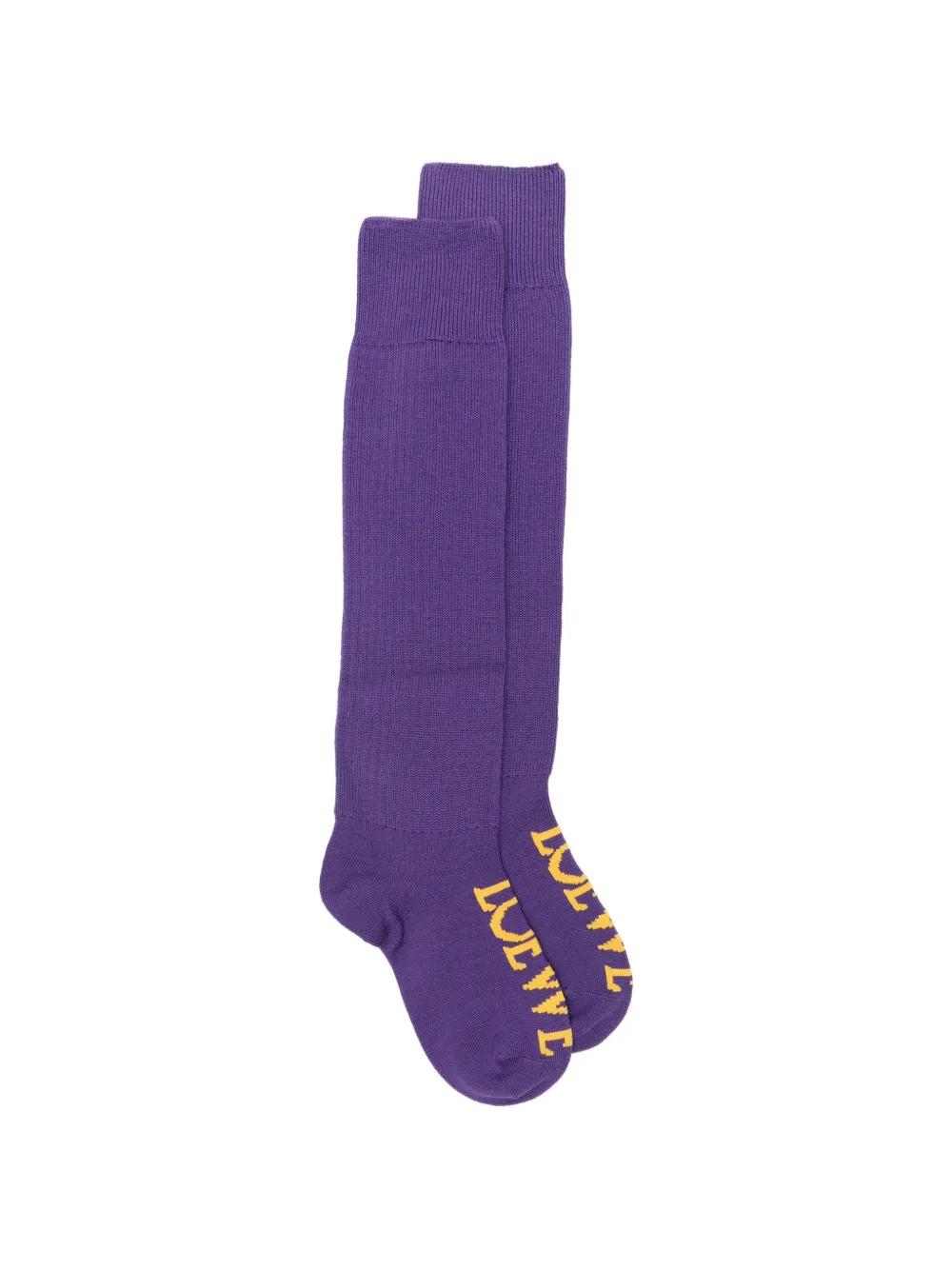 LOEWE logo-intarsia knee-high socks Paars