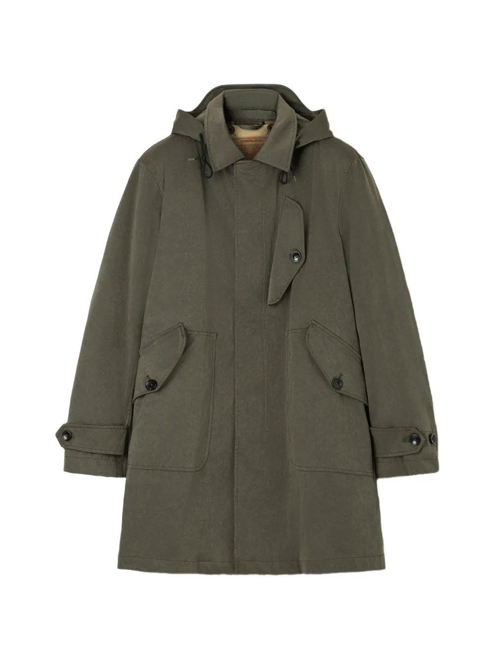 Ten C Ice Storm Hooded Car Coat In Green