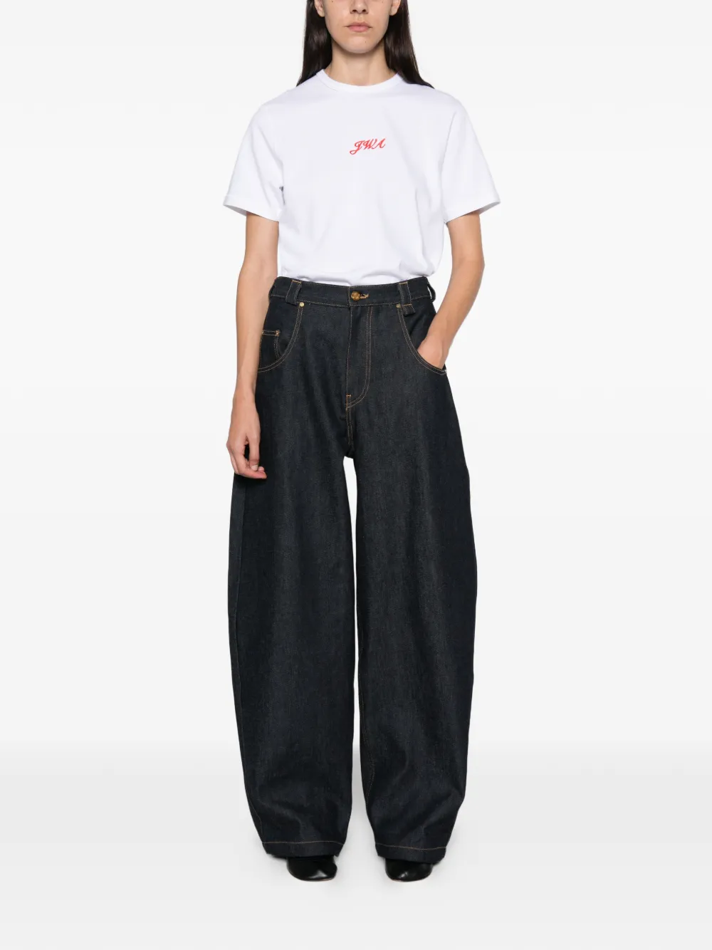 JW Anderson T-shirt met geborduurd logo Wit