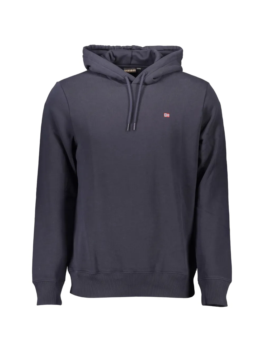 Napapijri logo-patch cotton hoodie - Blu