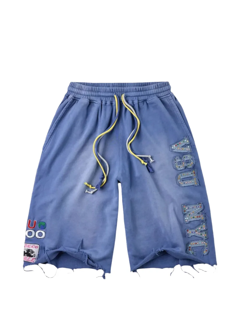 Vale logo-patch crystal-embellished track shorts
