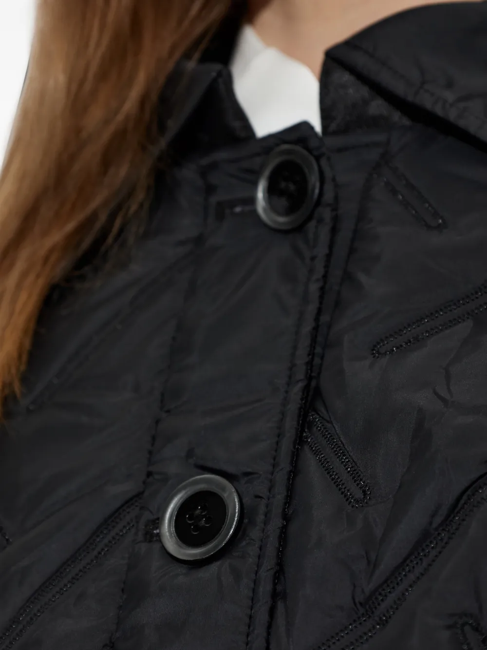 Emporio Armani Gewatteerde jas met ceintuur Zwart
