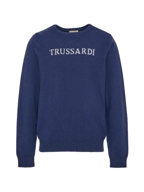 TRUSSARDI JUNIOR logo-intarsia sweater