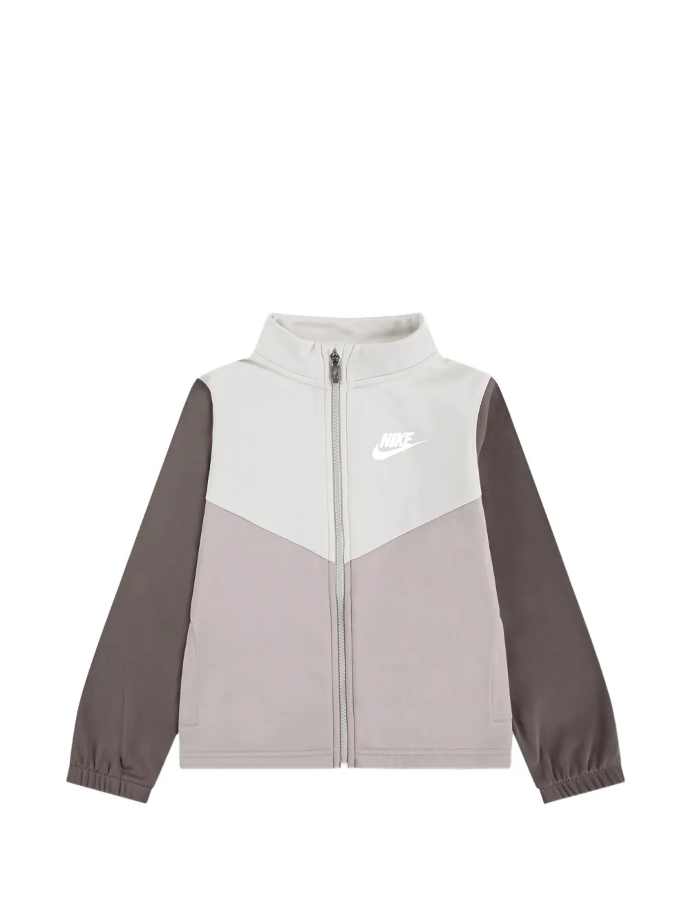 Nike Kids logo-print colour-block tracksuit Grijs