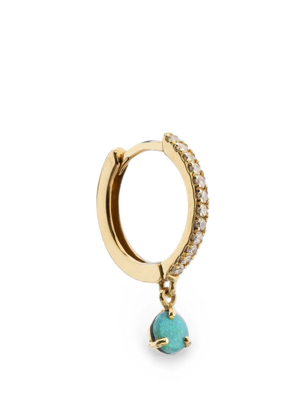 We by WHITEbIRD Ada diamond and opal hoop earrings - Oro