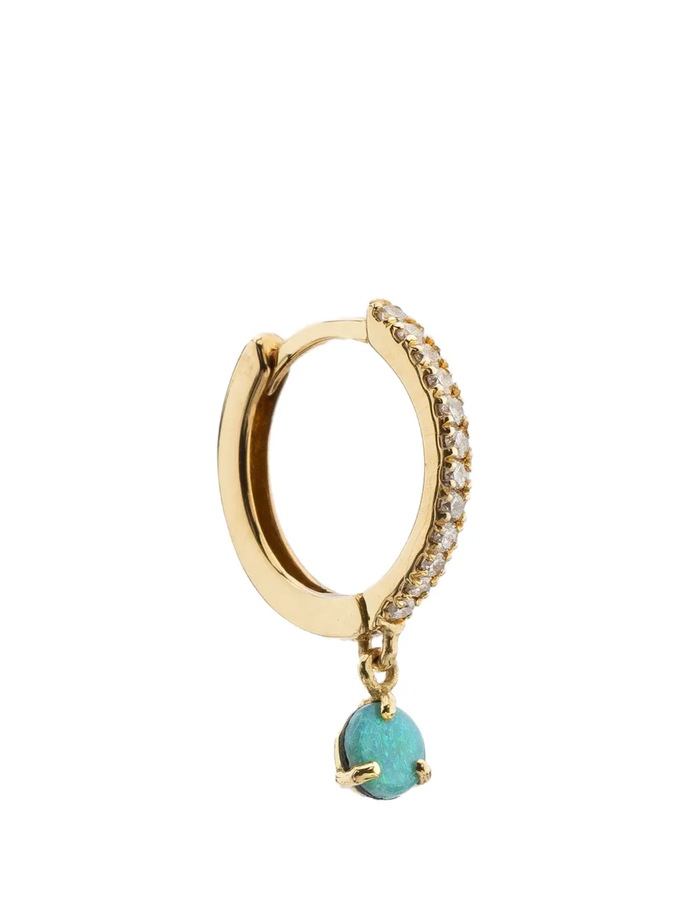 We by WHITEbIRD Ada diamond and opal hoop earrings