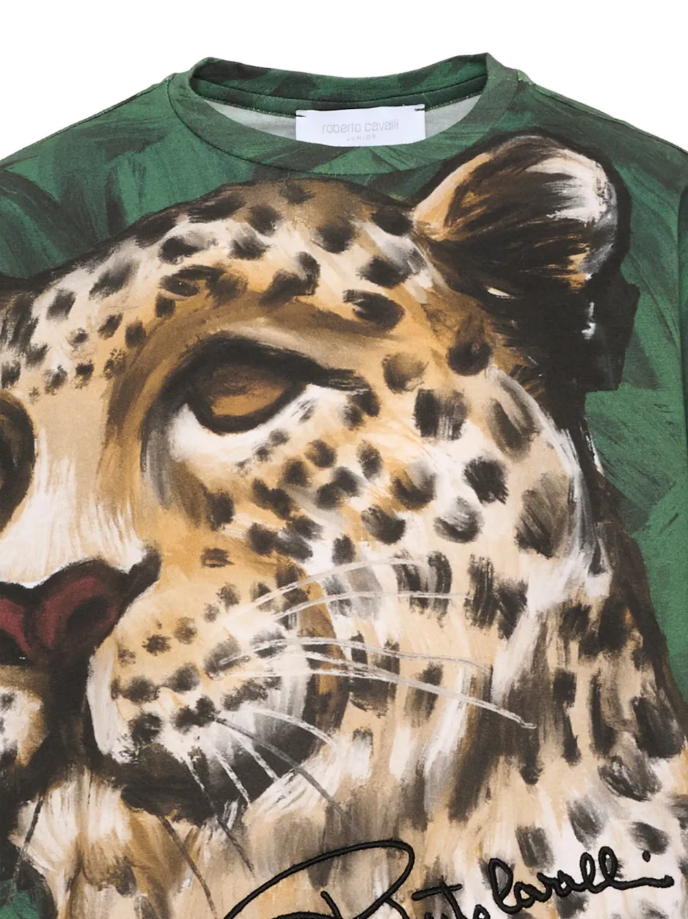 Roberto Cavalli Junior T-shirt met ruches afwerking Groen