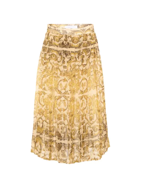 Roberto Cavalli Junior pleated baroque-print skirt