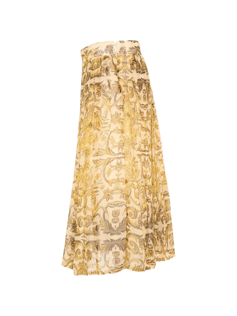 Roberto Cavalli Junior pleated baroque-print skirt Goud
