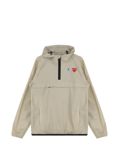 Comme Des Garçons Play x K-Way logo-patch windbreaker hoodie