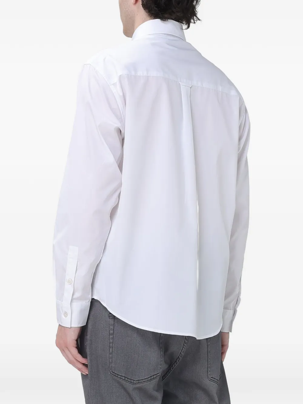 Palm Angels logo-print cotton shirt Wit