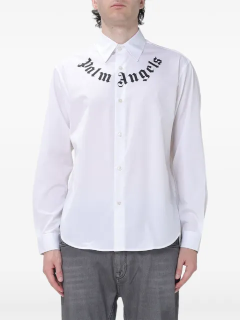 Palm Angels logo-print cotton shirt
