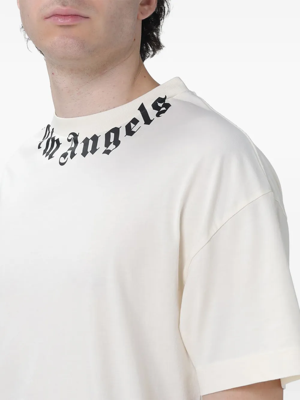 Palm Angels logo-print cotton T-shirt Wit