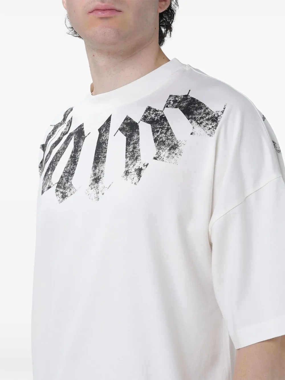 Palm Angels Katoenen T-shirt met logoprint Wit