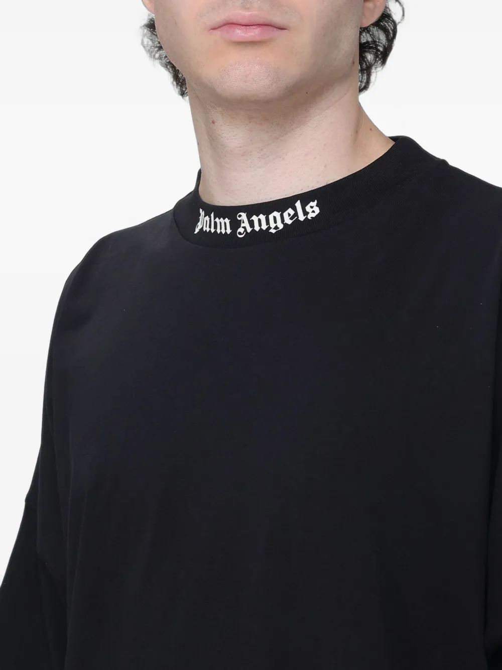 Palm Angels Katoenen T-shirt met logoprint Zwart