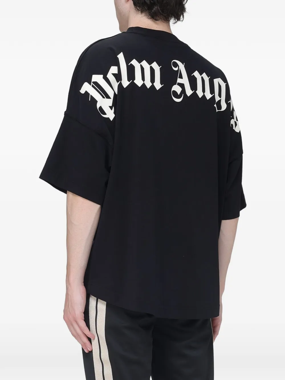 Palm Angels Katoenen T-shirt met logoprint Zwart
