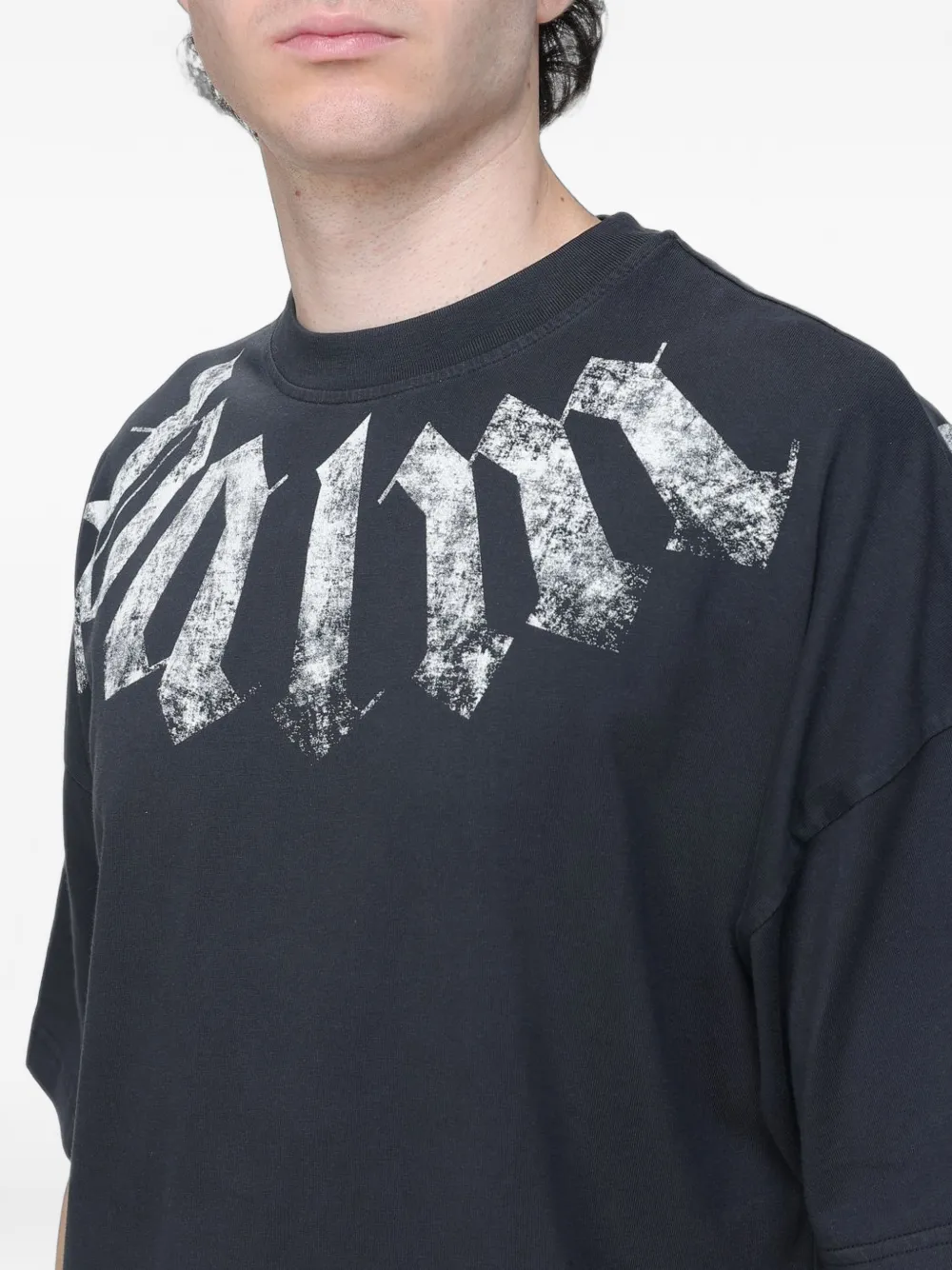 Palm Angels Katoenen T-shirt met logoprint Zwart