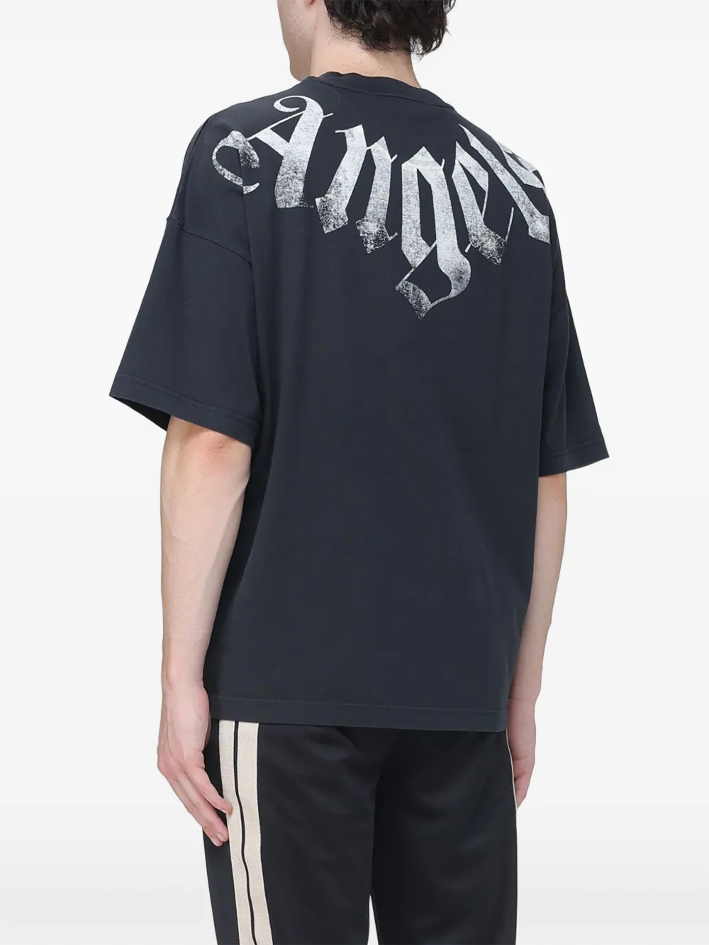 Palm Angels Katoenen T-shirt met logoprint Zwart
