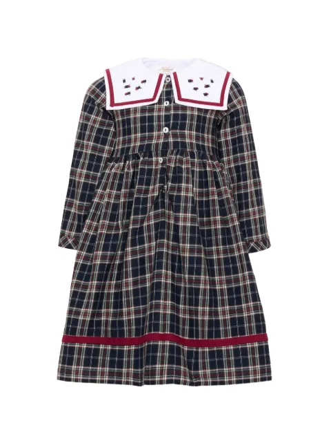 KIDIWI tartan-print sailor-collar dress
