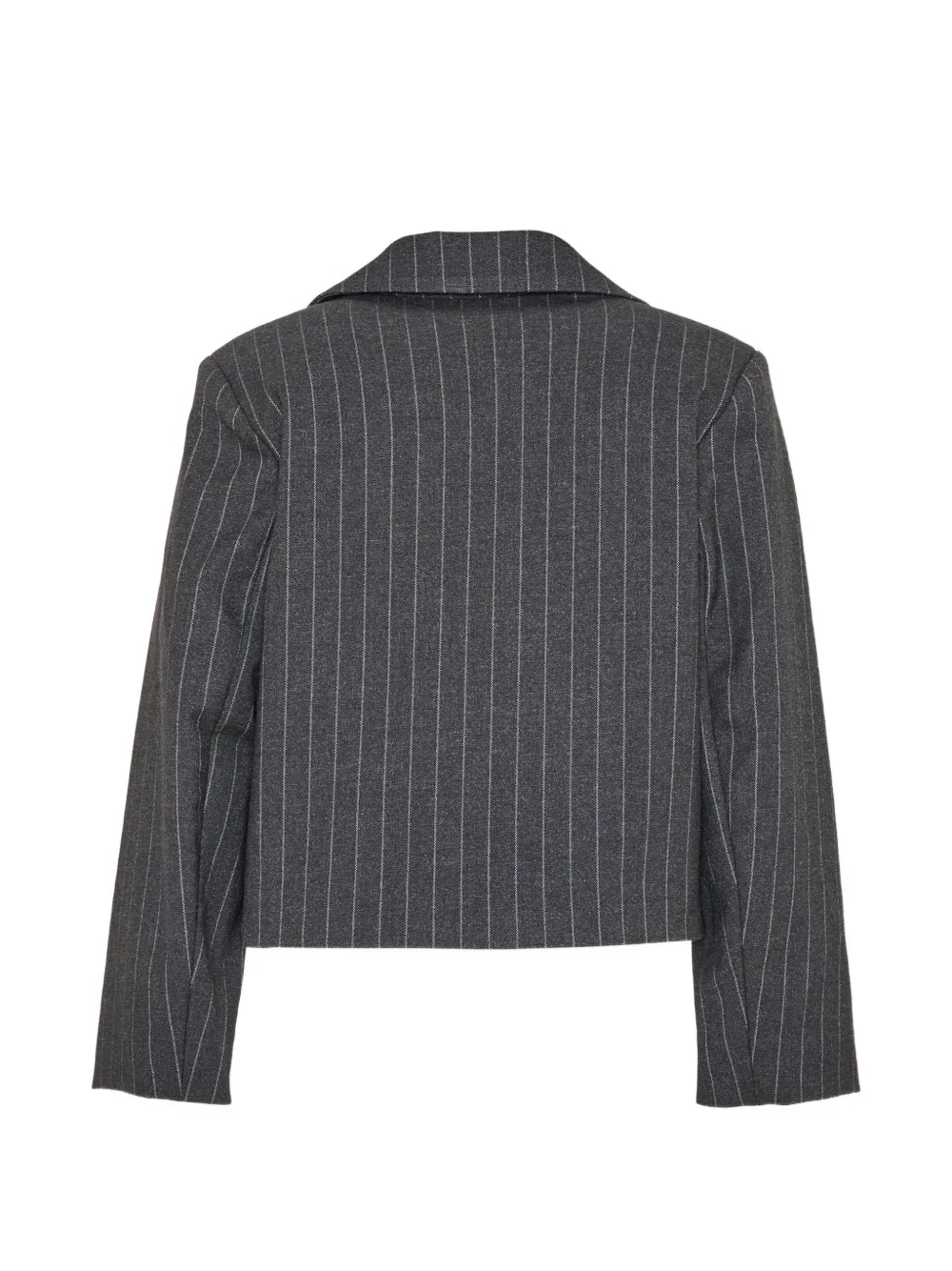 TRUSSARDI JUNIOR pinstripe-pattern cropped blazer Grijs