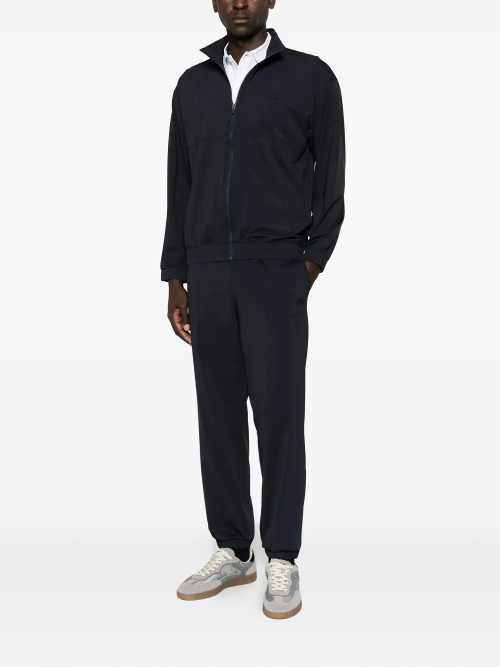 Lacoste logo-patch zip-up jacket