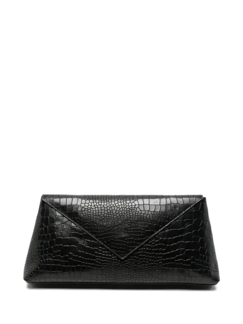 Envelope1976 Onyx croc-effect envelope clutch bag