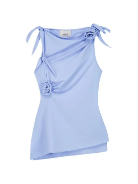 Coperni flower top asymmetric-cut with knotted details