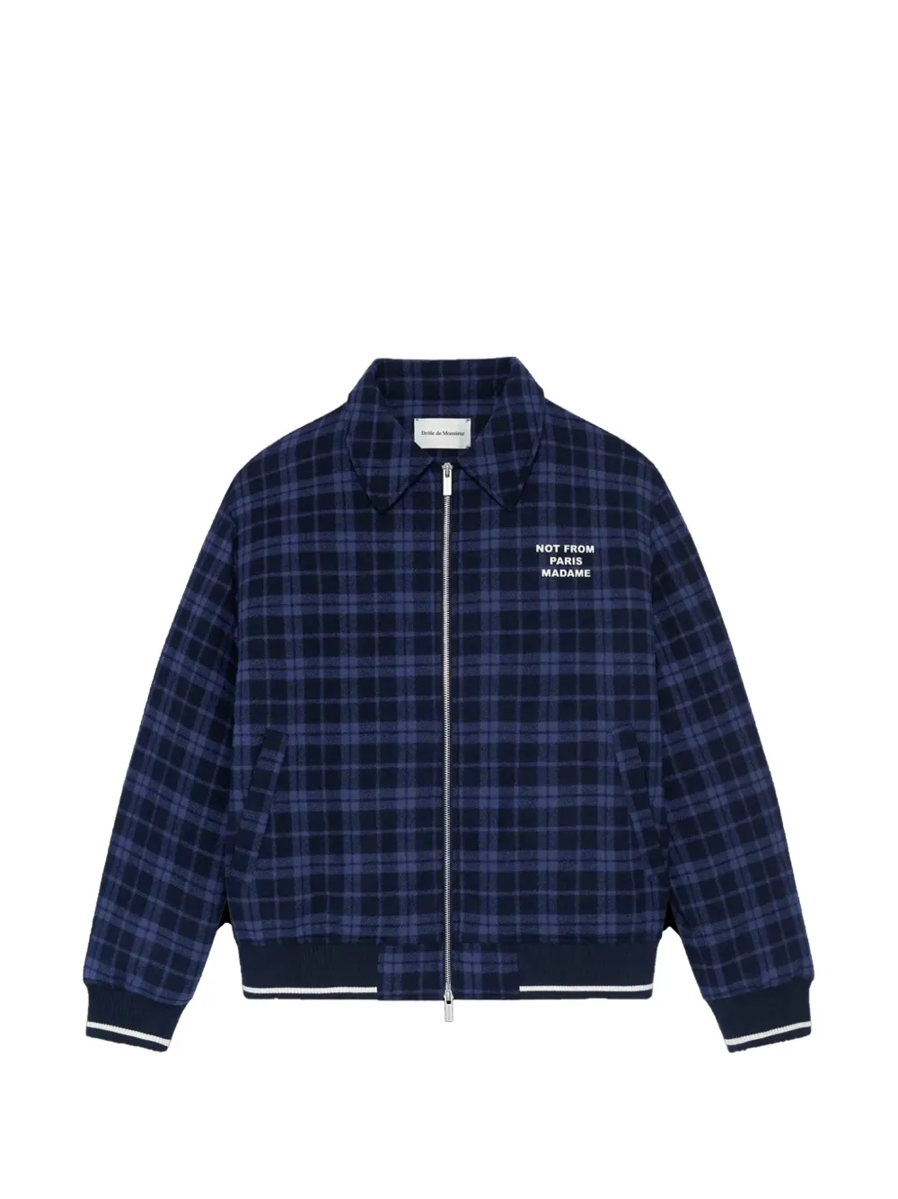 Drôle De Monsieur check flannel shirt jacket - Blu