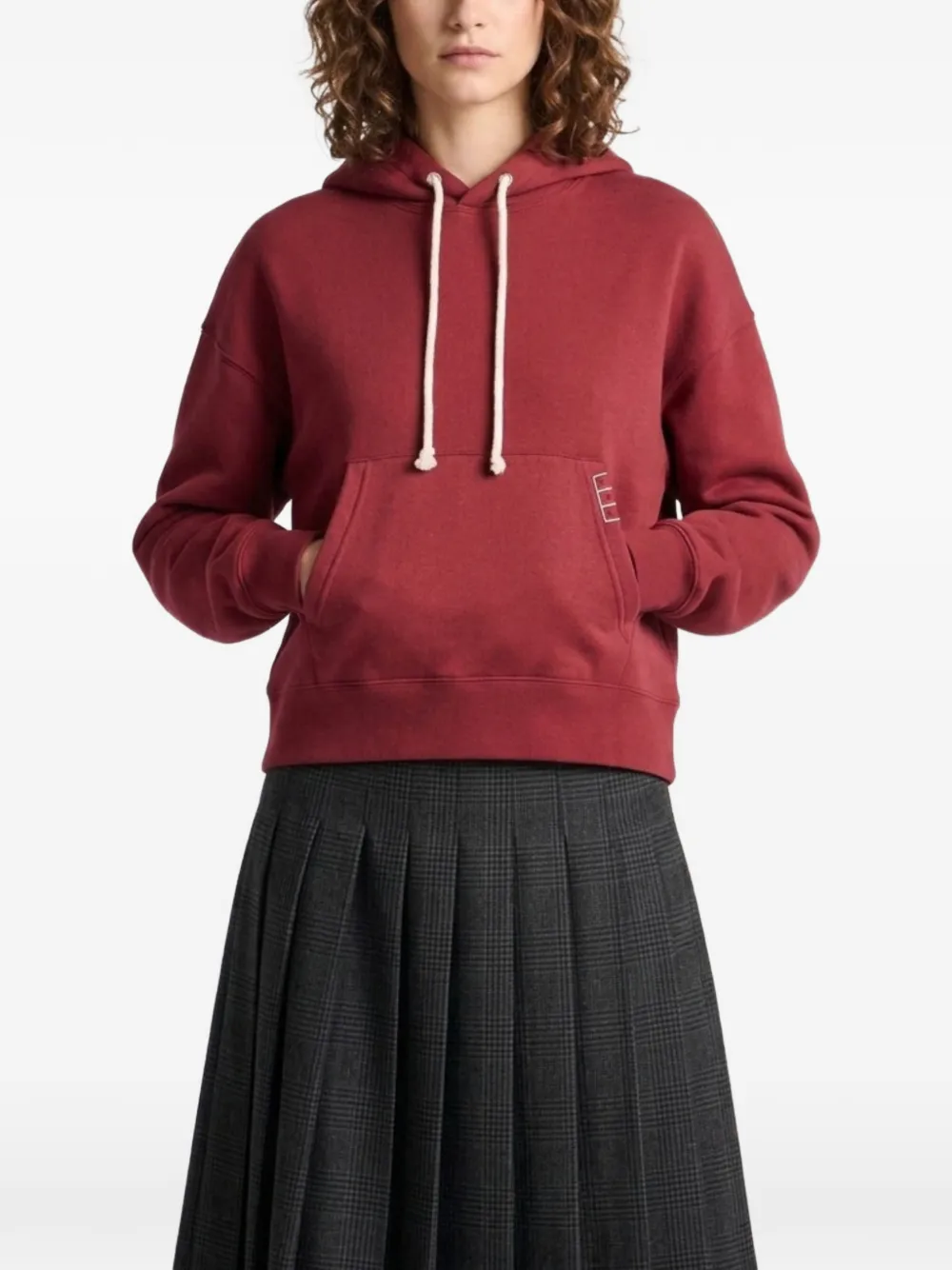 JW Anderson Hoodie met borduurwerk en trekkoord Rood