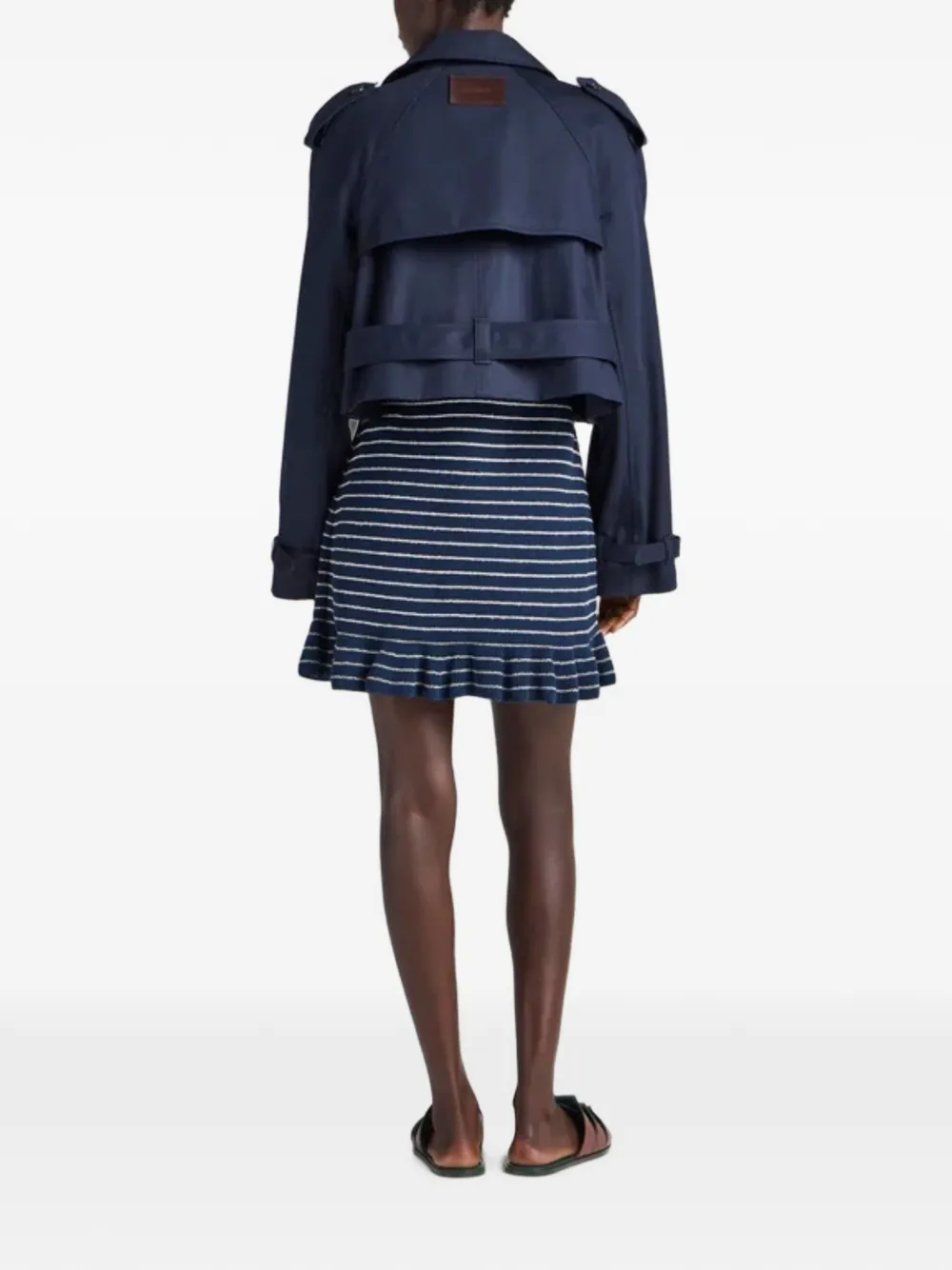 JW Anderson Boxy cropped parka met ceintuur Blauw