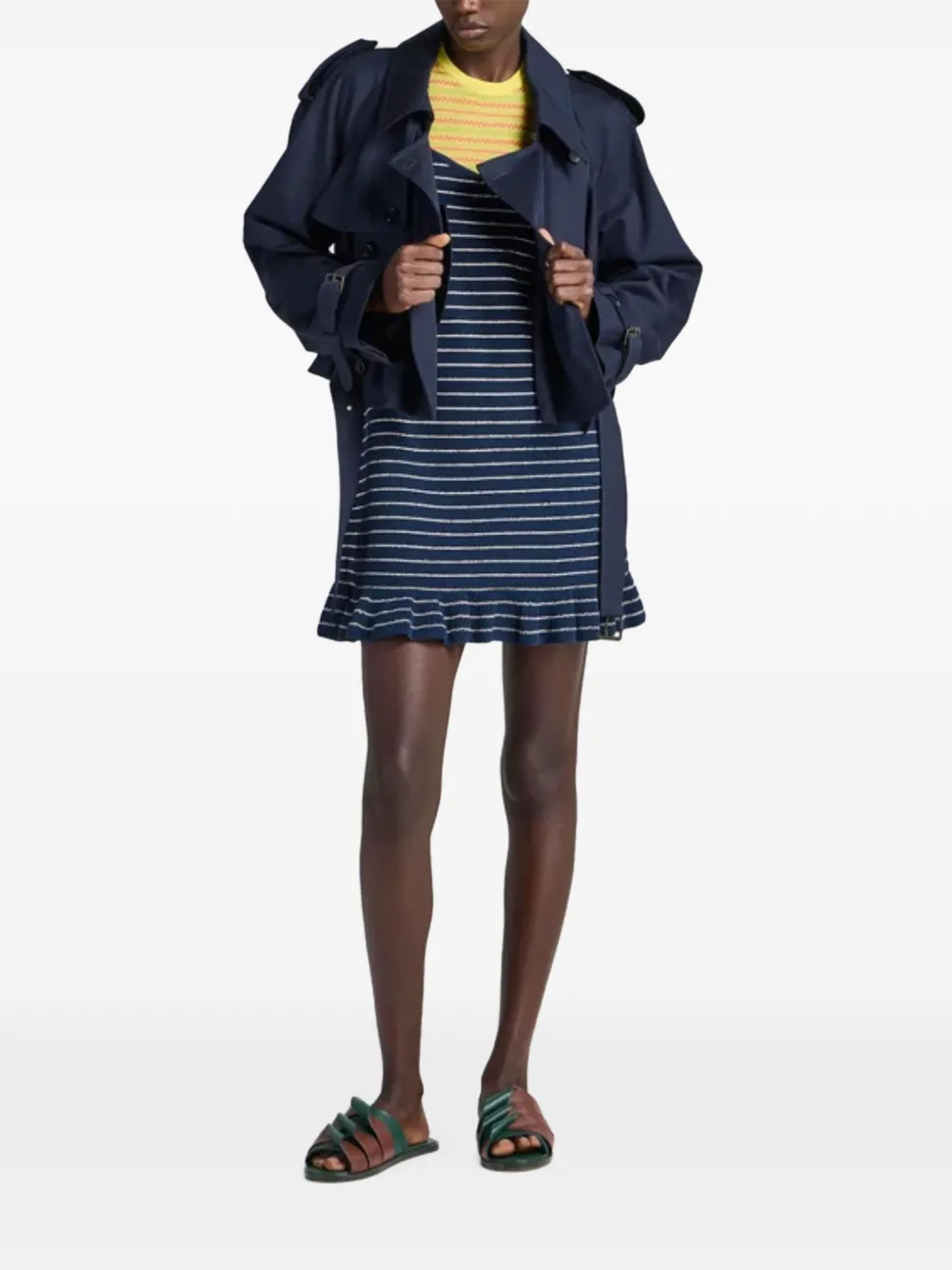 JW Anderson Boxy cropped parka met ceintuur Blauw
