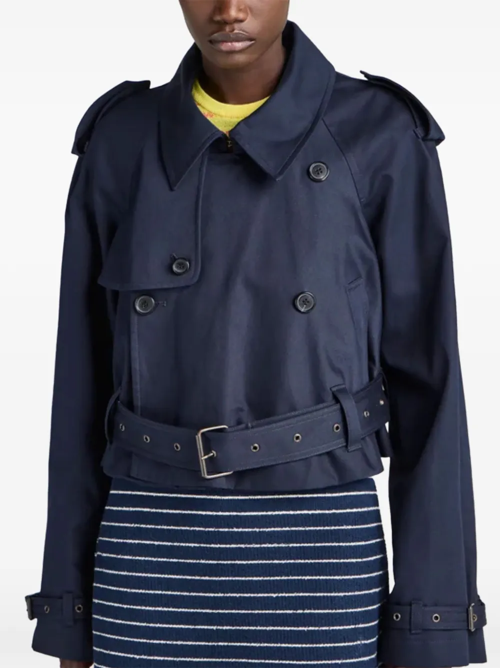 JW Anderson Boxy cropped parka met ceintuur Blauw