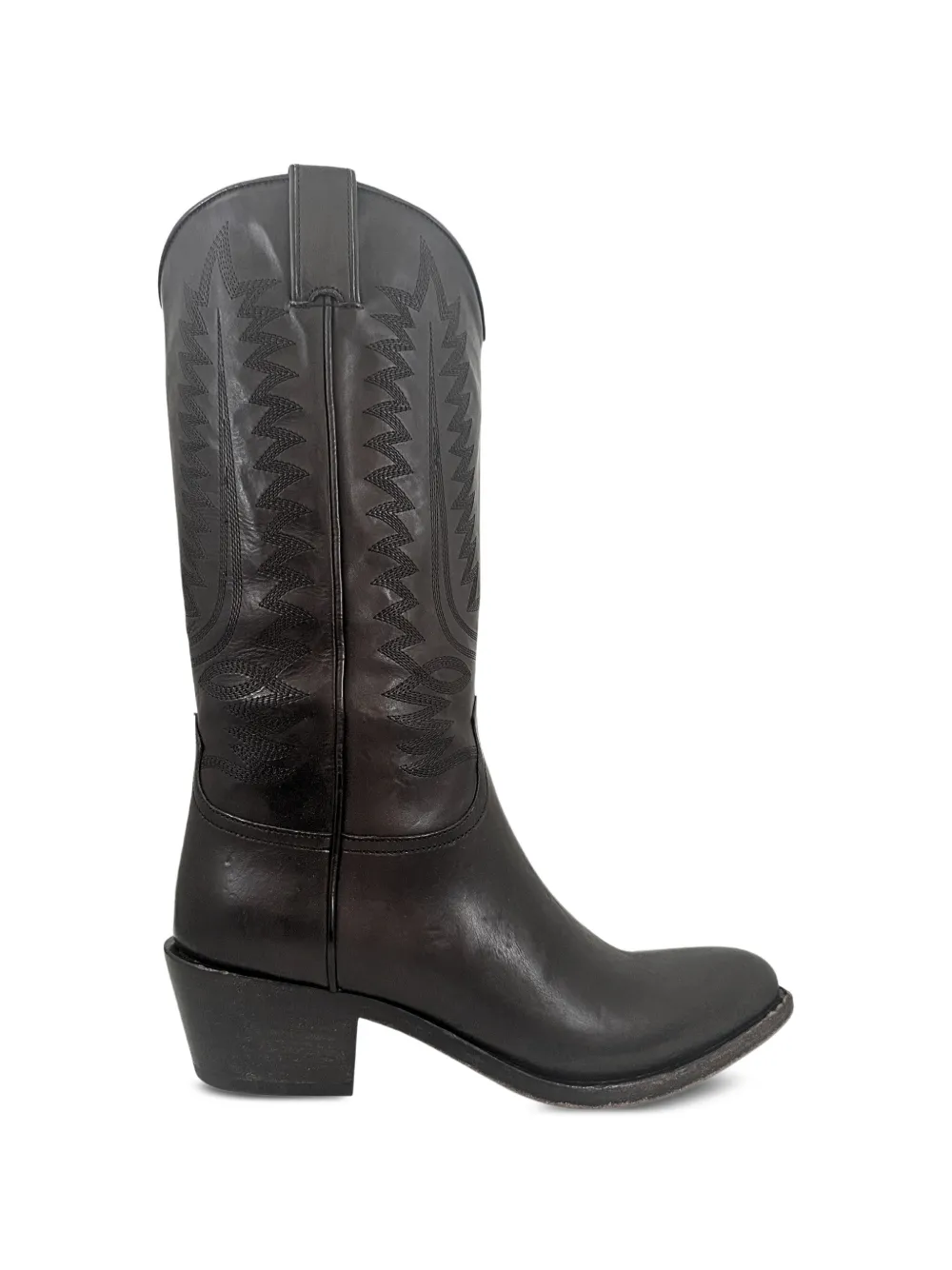 Sartore Embroidered Leather Cowboy Boots In Brown