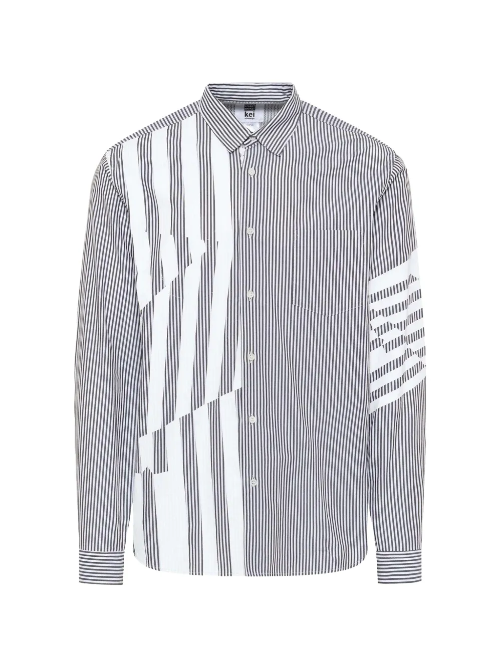 Noir Kei Ninomiya printed striped organic cotton shirt