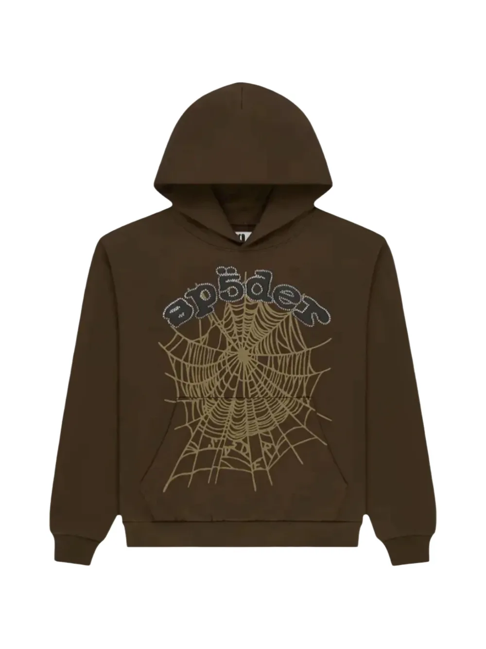 SP5DER rhinestone-embellished web-print hoodie Bruin