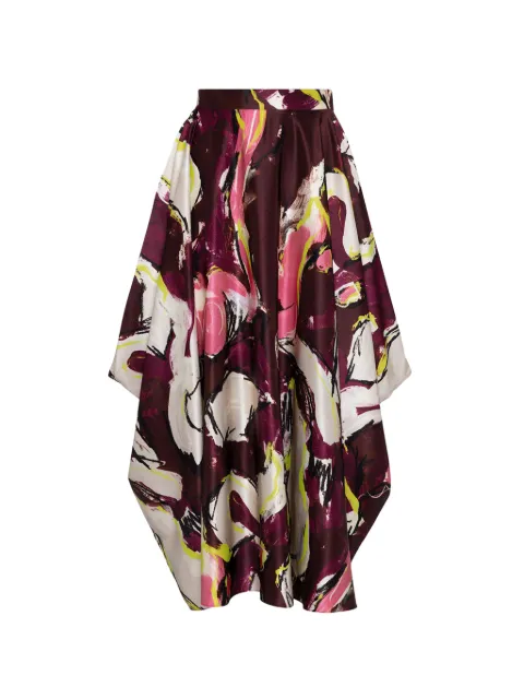 Roksanda Amari brush-print draped maxi skirt