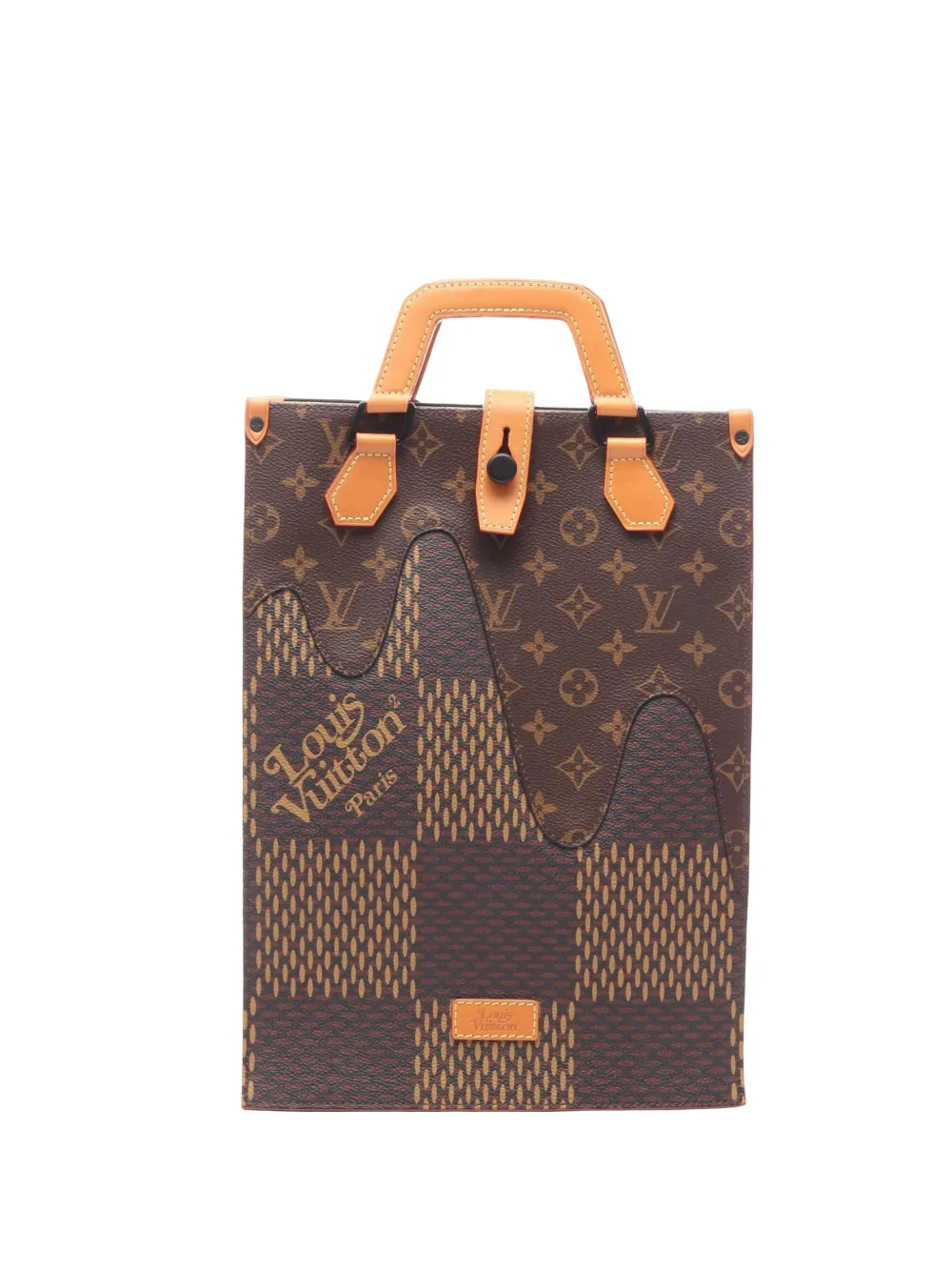 Louis Vuitton Pre-Owned 2020 Nigo Giant Damier Ebene Monogram Mini Tote satchel - Marrone
