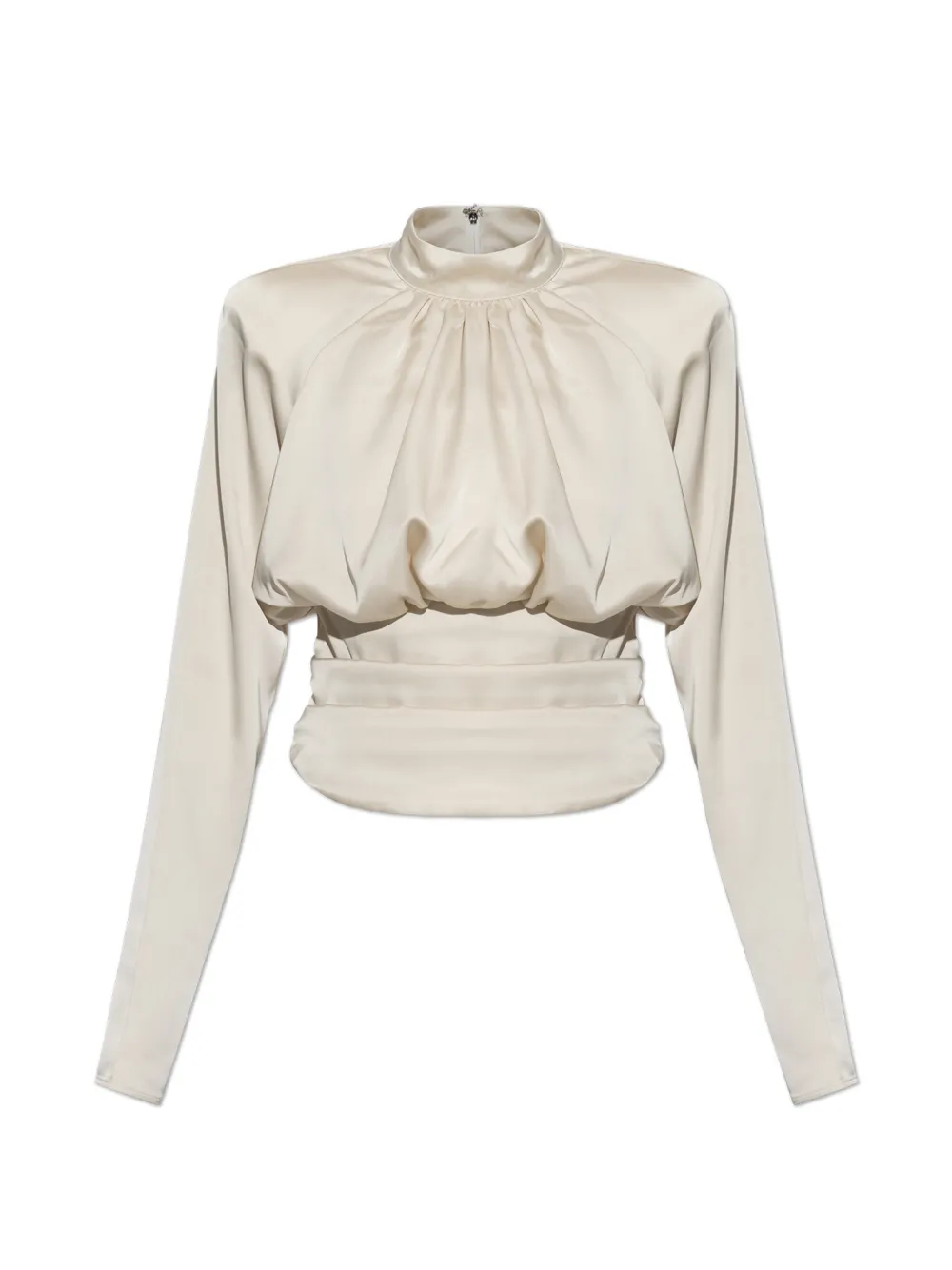 ROTATE BIRGER CHRISTENSEN long-sleeves ruched top white - Toni neutri