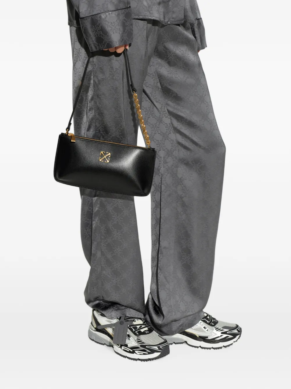 Off-White Jitney 1.7 leren schoudertas Zwart