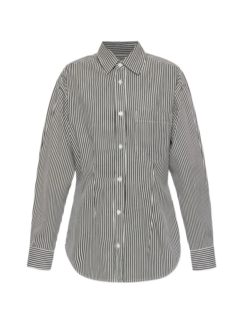 AGOLDE Cinch gestreepte blouse Zwart