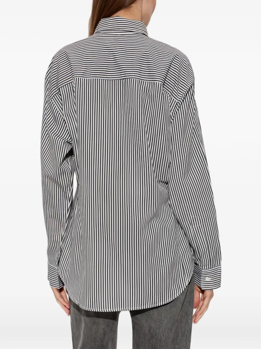 AGOLDE Cinch gestreepte blouse Zwart