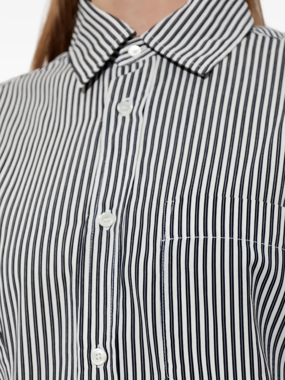 AGOLDE Cinch gestreepte blouse Zwart