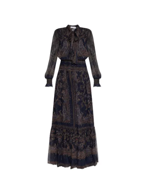 Self-Portrait paisley-print pussy-bow maxi dress