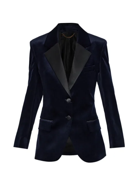 Victoria Beckham velvet single-vent blazer