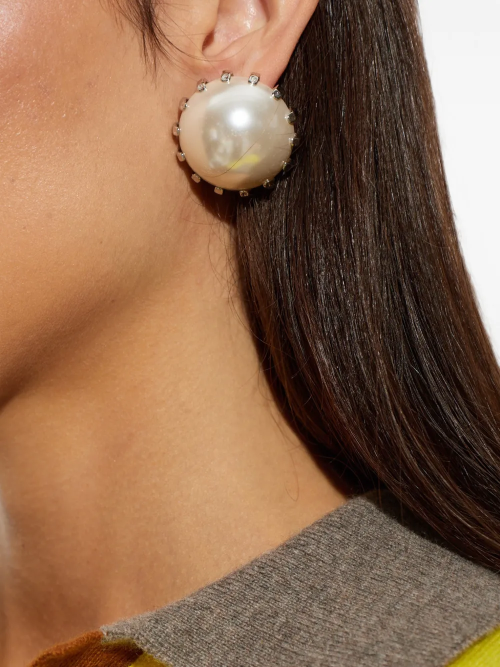 Marni faux-pearl embellished earrings - Argento