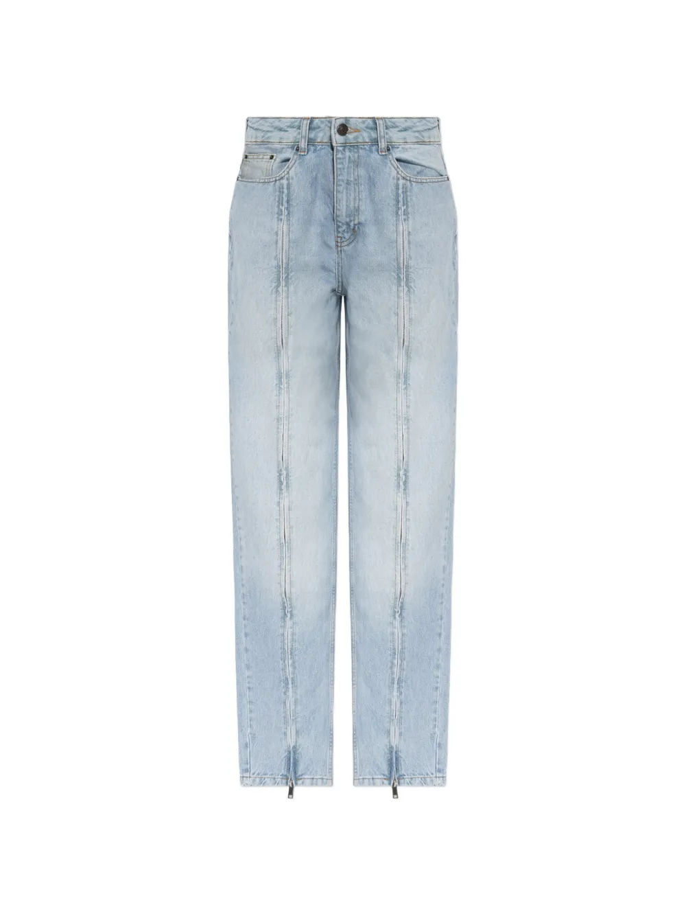 ROTATE BIRGER CHRISTENSEN straight denim zip jeans light blue